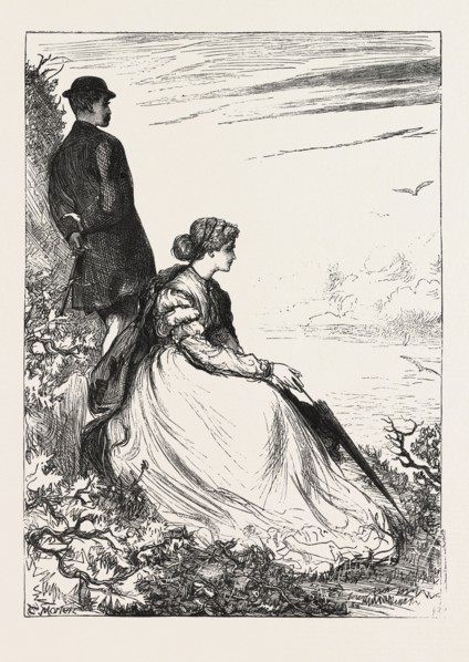 UNDER THE CLIFFS. DRAWN BY T. MORTON. ENGRAVING 1876, UK, britain, british, europe, united kingdom,