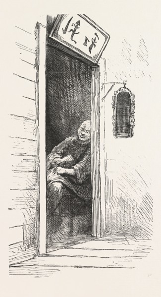 WATCH DOG OF A GAMBLING DEN, THE CHINESE QUARTERS, SAN FRANCISCO, ENGRAVING 1876, US, USA, America,