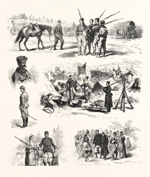 THE TURCO SERVIAN WAR: CAVALRY AND INFANTRY OF THE RESERVE OFFICERS, THE CAMP ADIEU SOLDIERS
