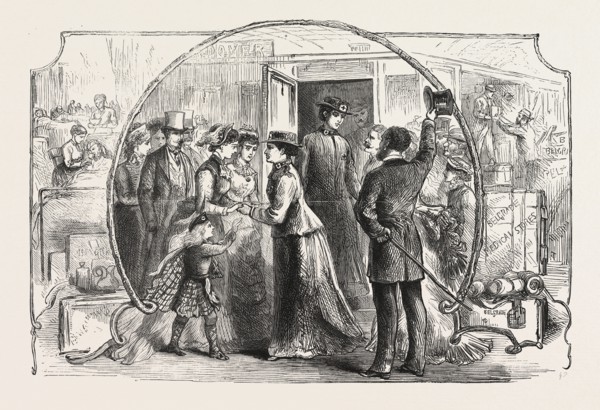 AID FOR THE SICK AND WOUNDED IN THE EAST: LADY NURSES LEAVING VICTORIA STATION, ON TUESDAY, 8TH