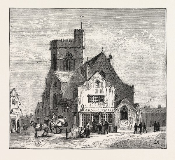 THE NORTH OF LONDON, HIGH STREET, BARNET, ENGRAVING 1876, UK, britain, british, europe, united