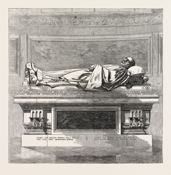 DEAN MILMAN THOMB, ST. PAUL'S CATHEDRAL, LONDON, ENGRAVING 1876, UK, britain, british, europe,