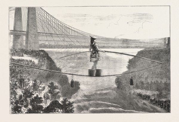MDLLE. SPELTERINI CROSSING THE NIAGARA RIVER  ON A TIGHT ROPE, The Niagara River is a river that
