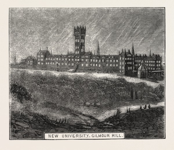 SKETCHES DURING THE PRINCE AND PRINCESS OF WALES'S RECENT VISIT TO GLASGOW, NEW UNIVERSITY, GILMOUR