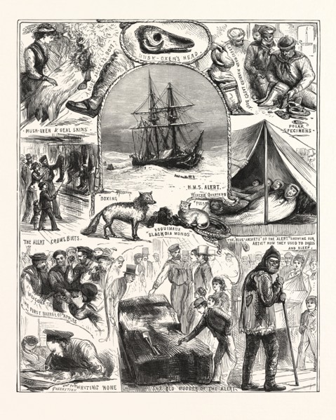 RETURN OF THE ARCTIC EXPEDITION, SKETCHES ON BOARD HER MAJESTY'S SHIPS ALERT AND DISCOVERY, AT