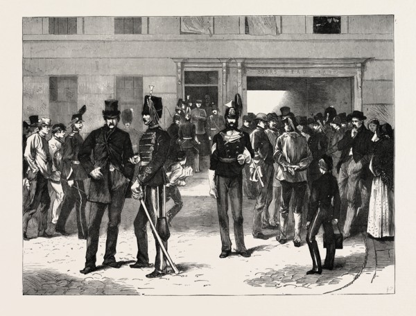 RECRUITING AT WESTMINSTER, LONDON, UK, 1870