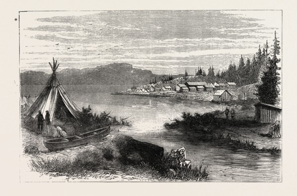 THE RED RIVER EXPEDITION: VIEW FROM VOLUNTEER CAMP, THUNDER BAY, 1870, CANADA