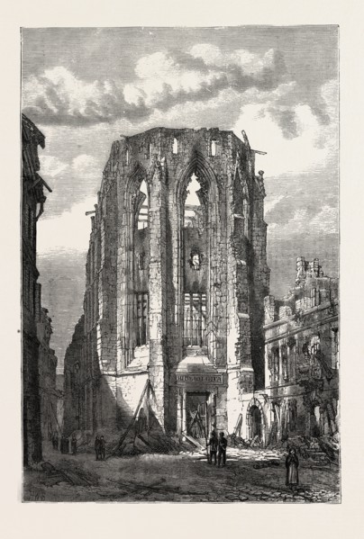 FRANCO-PRUSSIAN WAR: STRASBOURG AFTER THE BOMBARDMENT: THE RUINS OF THE LIBRARY, FRANCE, 1870