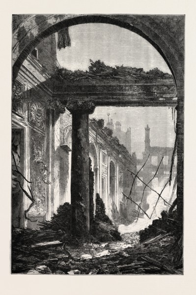 FRANCO-PRUSSIAN WAR: RUINS OF THE PALACE OF ST. CLOUD, FRANCE, 1870