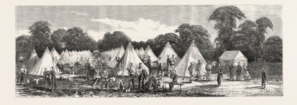 THE VOLUNTEER ARTILLERY CAMP AT SHOEBURYNESS, UK, 1865