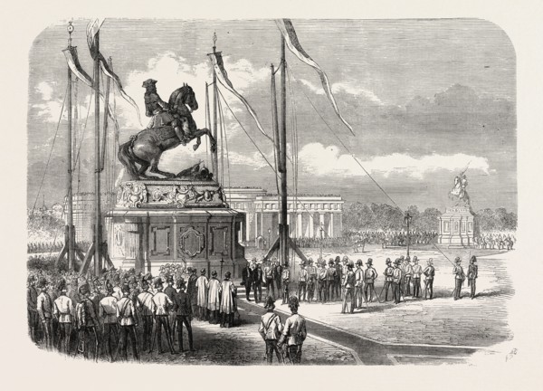 INAUGURATION OF AN EQUESTRIAN STATUE OF PRINCE EUGENE AT VIENNA, AUSTRIA, 1865