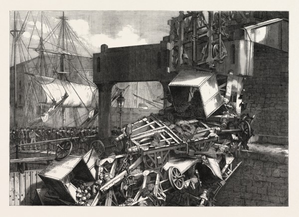 THE LATE CATASTROPHE ON THE VALE OF NEATH RAILWAY AT SWANSEA, UK, 1865