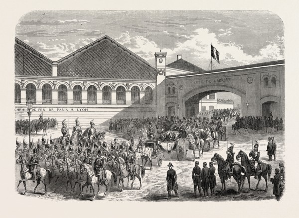 ARRIVAL OF THE GRAND DUKE CONSTANTINE IN PARIS: DEPARTURE FROM THE LYONS RAILWAY STATION, FRANCE,