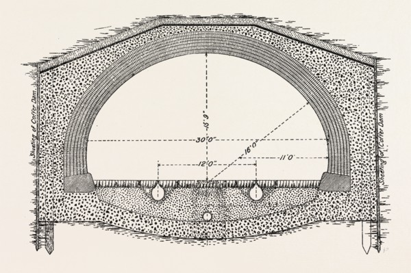CABLE RAILWAY TUNNEL UNDER RIVER NEAR VAN BUREN STREET, CHICAGO, UNITED STATES OF AMERICA, USA, U.S
