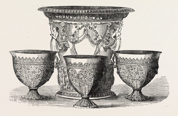 SILVER "COPA" AND "ZARVES" PRESENTED TO LADY NURSES AT SMYRNA, TURKEY, 1856