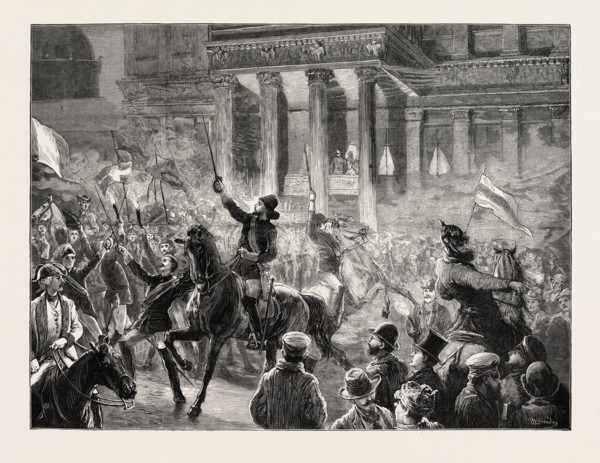 TORCHLIGHT PROCESSION OF STUDENTS AT BERLIN CONGRATULATING IMPERIAL PRINCE ON HIS RECOVERY,