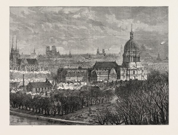 THE FRANCO-PRUSSIAN WAR: THE QUARTER OF PARIS UNDER BOMBARDMENT, AS SEEN FROM THE TROCADERO,