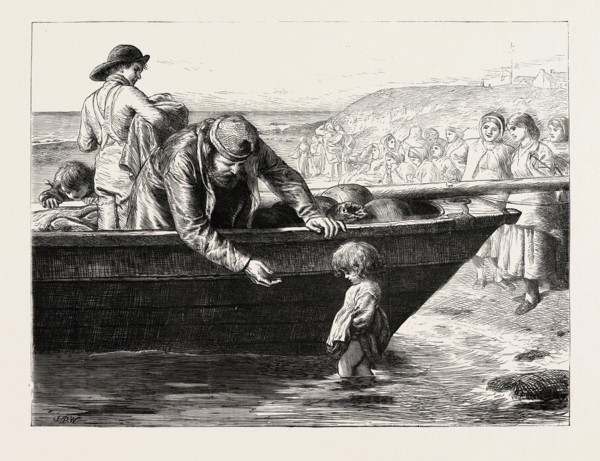 THE FISHERMAN'S DARLING, FROM THE PAINTING IN THE EXHIBITION OF THE SOCIETY OF PAINTERS IN WATER