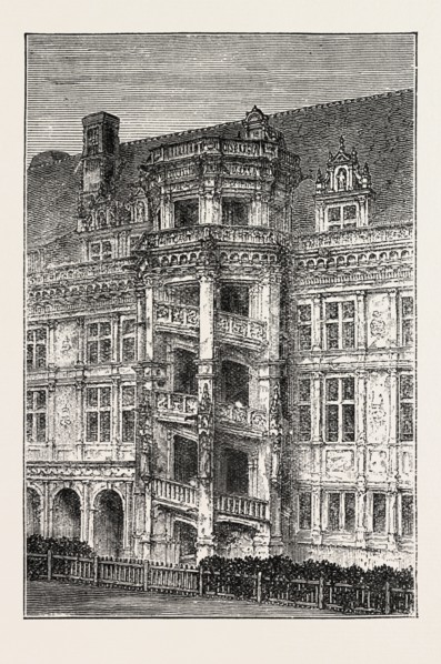 STAIRCASE OF FRANCIS I., CHATEAU OF BLOIS, FRANCE, 1871