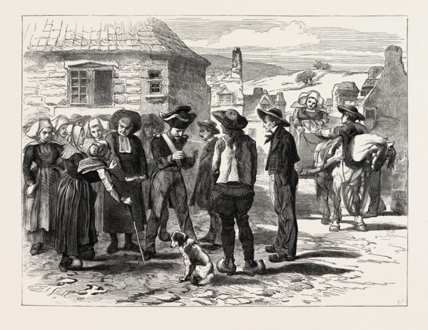 THE FRANCO-PRUSSIAN WAR: AT PONTAVEN, BRITTANY, NEWS OF THE ARMISTICE, FRANCE, 1871