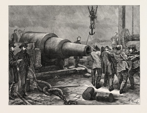 TESTING THE 35 TON GUN AT WOOLWICH, UK, 1871