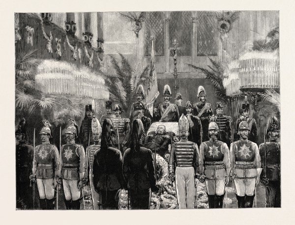 THE FUNERAL OF THE LATE EMPEROR WILLIAM AT BERLIN THE LYING IN STATE IN THE CATHEDRAL, GERMANY,