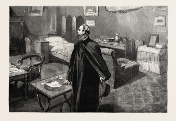 DEPARTURE OF THE EMPEROR FREDERICK FROM SAN REMO ITALY, 1888 engraving