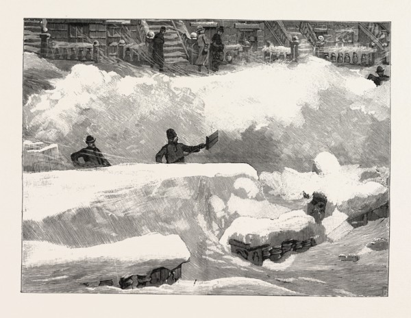 BLIZZARD IN NEW YORK, ASPECT OF AN UP TOWN STREET THE DAY AFTER THE STORM, US, USA, America, United
