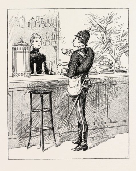 ARRIVING IN LONDON I JUST SWALLOW A CUP, UK, britain, united kingdom, u.k., great britain, 1888