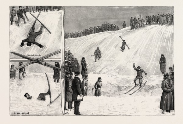 WINTER RECREATIONS IN FINLAND, 1888 engraving