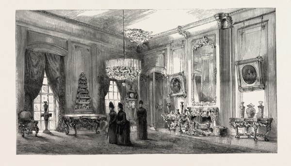 HER MAJESTY'S SITTING-ROOM IN THE PALACE, CHARLOTTENBURG GERMANY, 1888 engraving