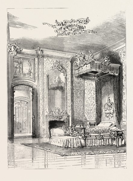 THE QUEEN'S VISIT TO BERLIN HER MAJESTY'S BEDROOM. IN THE PALACE, CHARLOTTENBURG GERMANY, 1888