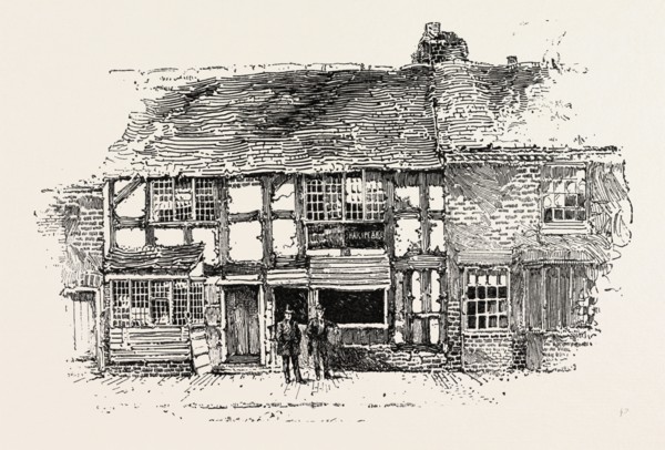 HOUSE IN WHICH SHAKESPEARE WAS BORN As it was before the Restoration, STRATFORD-ON-AVON, UK,