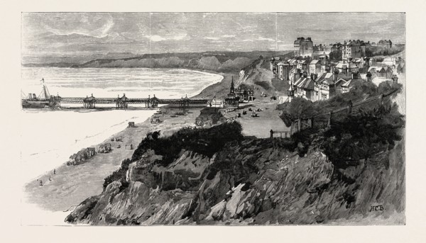 BOURNEMOUTH, GERVIS ROAD, engraving 1890, UK, U.K., Britain, British, Europe, United Kingdom, Great