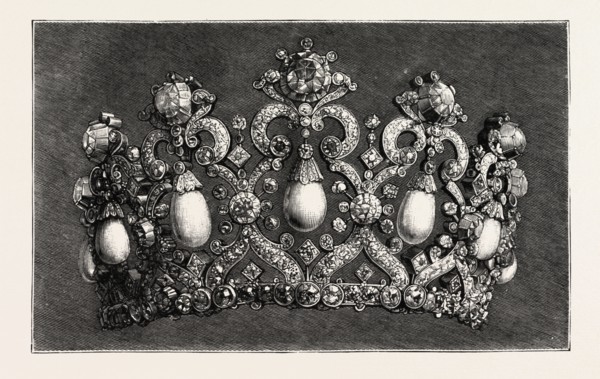 THE DIADEM TO BE WORN BY THE EMPRESS OF GERMANY, engraving 1890
