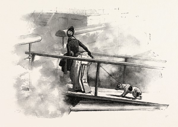 ON A PENINSULAR AND ORIENTAL COMPANY'S STEAMER, engraving 1890