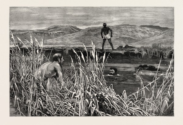 CONFIRMATION MORNING, KAFFIR LAND, HIS LORDSHIP IS ACROSS, engraving 1890