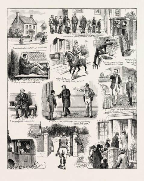 THE INFLUENZA GAVE A YOUNG DOCTOR A RISE IN HIS PROFESSION, engraving 1890