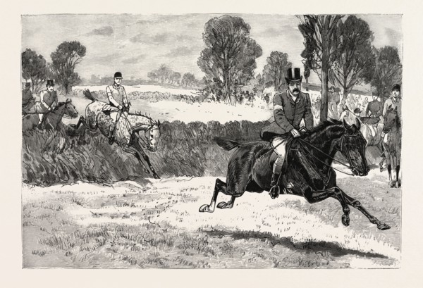 THE HOUSE OF COMMONS POINT TO POINT STEEPLECHASE NEAR RUGBY,  MR. ELLIOTT LEES WINS ON DAMON,