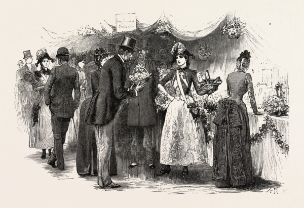 THE BAZAAR, engraving 1890