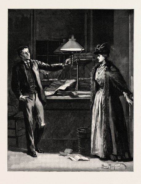 DRAWN BY PERCY MACQUOID, THE VISITOR, Percy Macquoid, 1852-1925, was an English artist and