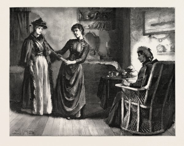 DRAWN BY PE RCY MACQUOID, COMING INTO THE ROOM, Percy Macquoid, 1852-1925, was an English artist