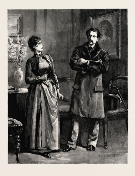 DRAWN DRAWN BY PERCY MACOUOID, A BRIGHT ANGRY GLANCE, Percy Macquoid, 1852-1925, was an English