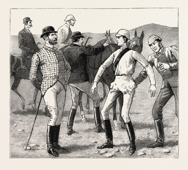 THE NAVY CUP AT GIBRALTAR, THE MIDSHIPMAN WEIGHING OUT, engraving 1890, engraved image, history,