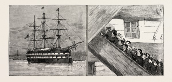 THE RACE AT GREENHITHE BETWEEN NAVAL CADETS OF H.M.S. WORCESTER AND H.M.S. CONWAY



,