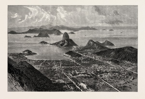 RIO DE JANEIRO, VIEW FROM THE SUMMIT OF CORCOVADO, SHOWING THE SUBURB OF BOTAFOGO, ENTRANCE OF THE