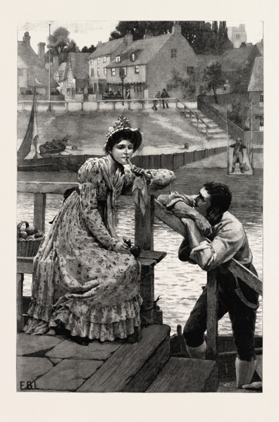 NONE SO DEAF AS THOSE WHO WON'T HEAR, picture by E. Blair Leighton, engraving 1890, engraved image,