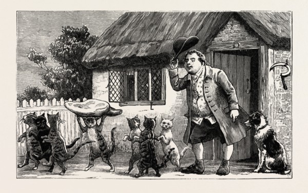 For the care of his lamb, and their comical pranks, He gave them a ham, and abundance of thanks.  I