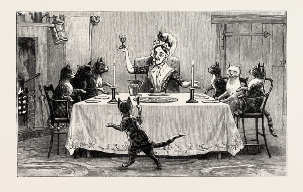 You see them arrived at their Dame's welcome door, They show her their presents, and all their good