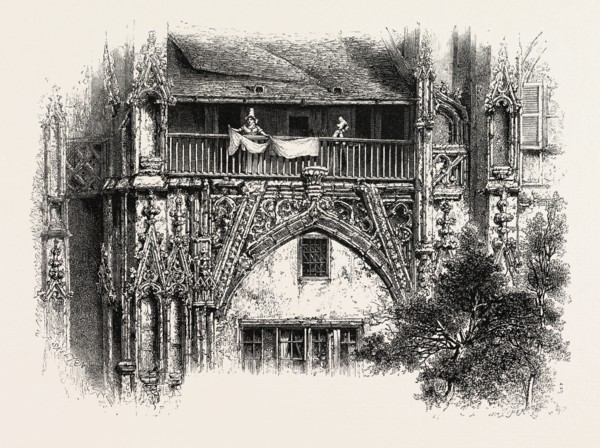CHURCH OF ST. LAURENS, ROUEN, NORMANDY AND BRITTANY, FRANCE, 19th century engraving